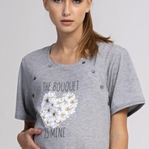 Dámská noční košile mateřská Vienetta Secret Srdce z kopretin