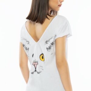 Dámské pyžamo šortky Vienetta Secret Velká kočka