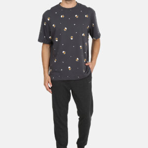 Pánské pyžamo John Frank JFPJBA04 PIVO