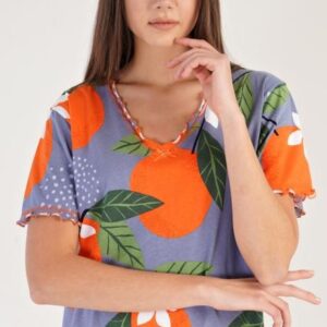 Dámská noční košile s krátkým rukávem Vienetta Secret Pomeranče