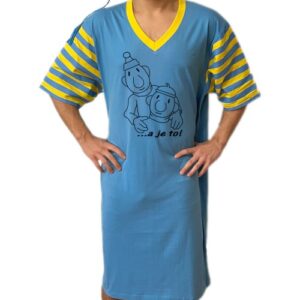 Pánská noční košile Pat a Mat Obrys modrý