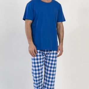 Pánské pyžamo dlouhé Vienetta Secret Karel modré