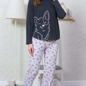 Dámské šedé pyžamo Vienetta Secret Sabina