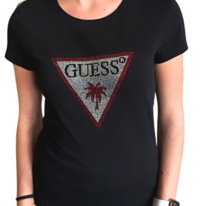 Dámské triko GUESS Rhinestones E5GI08 černé