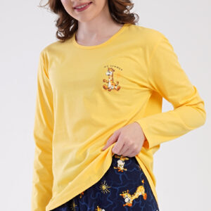 Dámské pyžamo dlouhé Vienetta Secret Žirafy