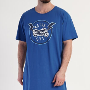 Pánská noční košile krátký rukáv Vienetta Secret Motocycle