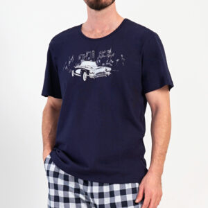 Pánské pyžamo šortky Vienetta Secret Old car