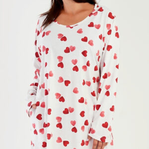 Dámské domácí šaty s dlouhým rukávem Vienetta Secret Srdce