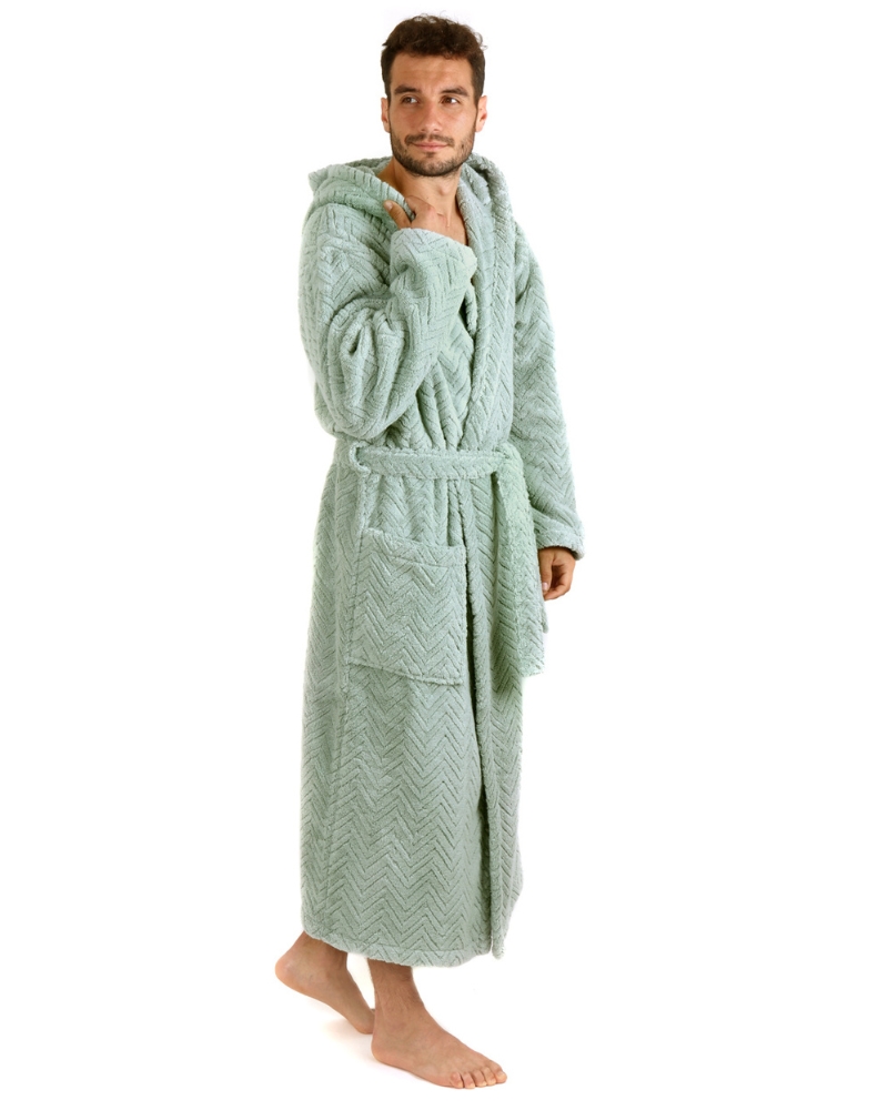 Pánský olivový župan Vestis Athena 3116 s kapucí