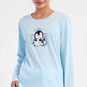 Dámské pyžamo dlouhé Vienetta Secret Tučňák