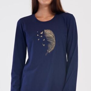 Nadměrné dámské pyžamo dlouhé Vienetta Secret Peří