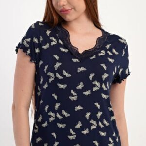 Dámská noční košile s krátkým rukávem Vienetta Secret Motýlci