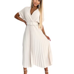 Dámské elegantní béžové šaty NUMOCO 471-1