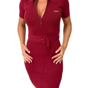 Dámské šaty GUESS Laurene V6RK08 vínové