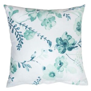 Povlak na polštář krep Kvítí mentolové na bílém