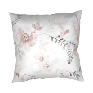 Povlak na polštář krep Kvítí pudrové na bílém