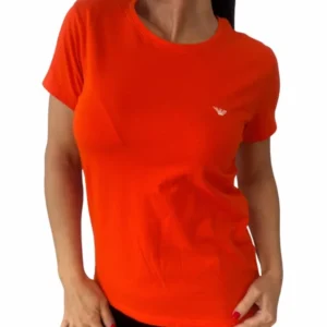 Dámské bavlněné triko Emporio Armani EW000408 AF19023 korálová
