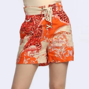 Dámské lněné šortky Guess E2GD01 oranžové