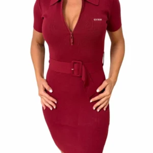 Dámské šaty GUESS Laurene V6RK08 vínové
