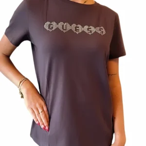 Dámské triko GUESS Lunita V6YI08 čokoládová
