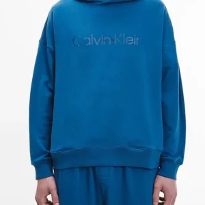Pánská mikina s kapucí Calvin Klein NM2353E petrolejová