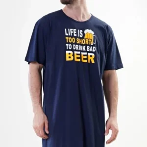 Pánská noční košile s krátkým rukávem Vienetta Secret Life is beer