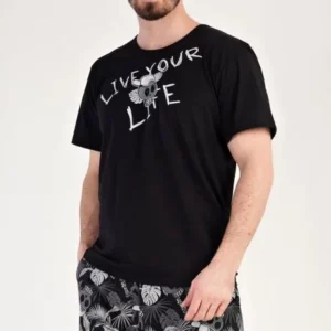 Pánské pyžamo šortky Vienetta Secret Live your life